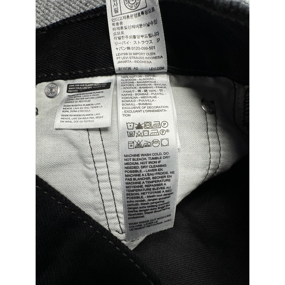 Levi's 505 Jeans Mens 29x32 (Fits 29x31) Black Regular Fit Straight Leg Denim - Picture 6 of 9
